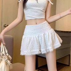 아랑고고 댄스복 밴딩 캉캉치마 라인댄스복 화려한 난타복 치어리더 응원복 레이어드 빅사이즈 미니 공연복 방송댄스복 무대복 스커트