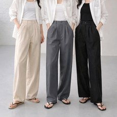 여름 이지와이드 팬츠 3color 스몰~빅사이즈 여성캐주얼 슬랙스 남녀공용 반밴딩