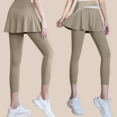 여성 레깅스 하이 프릴 테니스 여성 스커트 레깅스 여름 데일리 운동 필라테스 요가복 운동복 골프 요가