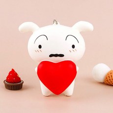 비브랜드 짱구 흰둥이 하트 스퀴시 말랑이