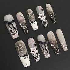 JIMMY NAIL 手工穿戴甲, 1個, 1g, E96辣妹星星:XS【袋裝】送工具包5件套