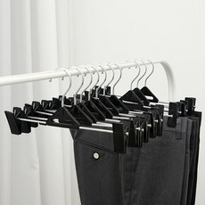 10p 바지걸이 집게옷걸이 플라스틱 블랙 35692EA 1(PC), 색상, 1개