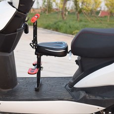 電動機車兒童座椅 前置可折疊車座踏板車寶寶椅子 電瓶車小孩座椅, 加厚藍色加折疊扶手腳踏, 1個