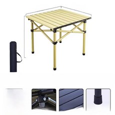 휴대용 직사각형 캠핑 테이블 디너 에그롤 야외 롱 데스크 데일리 모미안 퍼스널 케어, 11. [두꺼운 탄소강] 우드 컬러 사각 테이블 53c, 1개