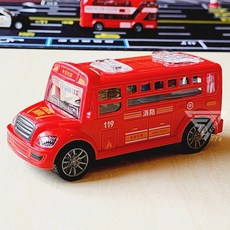 【台灣出貨】城市校車巴士玩具車，慣性巴士玩具，多款可選，安全材質, 消防, 1個