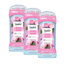수아브 데오드란트 파우더향 2입 Suave Antiperspirant Deodorant Powder, 147g, 3개