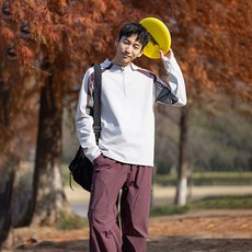 투니스 남성 아웃도어 스포츠 배색 반집업 긴소매 티셔츠