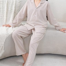 순면 오픈 어린이파자마 가을 겨울 주니어 체크 잠옷