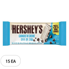 허쉬 레귤러바 쿠키앤크림 40g, 15개