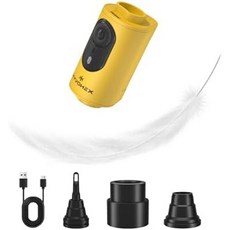 인플레이터용 휴대용 공기 펌프 2온스 초고속 미니 전기 공기를 주입할 수 있는 충전식 캠핑에 적합한 에어 매트리스 수영장 플로트 수면 패드 진공 보관 가방, Yellow