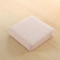 AIRASI 사각 쿠션 두꺼운 다다미 좌식 방석 메모리폼 큰 대형, 오프 화이트_길이50 폭50 높이10 cm
