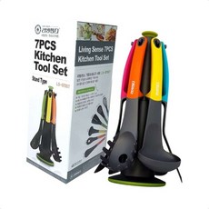 요리도구 색깔조리도구 7종 조리 스탠드세트 키친툴 캠핑 세트 정리