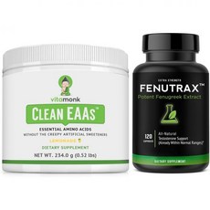 VitaMonk Essential Amino Acids and Fenugreek Seed Extract Capsules - -- & Vitality Boost Pack for