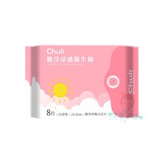 Chuli 初梨 積雪草, 1個, 涼感衛生棉 日用型 24.5cm/8片