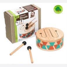 원목 드럼 고무마감 드럼스틱 유아악기 오감발달 소근육발달 북장난감