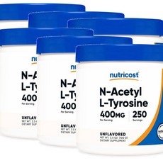 뉴트리코스트 퓨어 N-아세틸 L-티로신 (NALT) 400mg 파우더 Nutricost N-Acetyl L-Tyrosine, 6개, 100g
