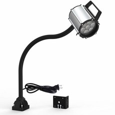 작업 책상 조명 기계 작업 조명 LED 유연 구스넥 조명 700루멘 IP66 방수 및 방진 110-240볼트 범용 고정 베이스 작업 조명 기계 공구 및 선반 산업 조명용, Bright White LED 7 Watt 700LM