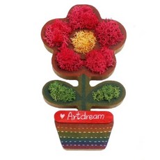 미술활동 인테리어소품 모스꽃 이끼화분 만들기/ 꾸미기미술 종이공작 캠핑장이벤트용 학교캠프, 3개, 혼합색상