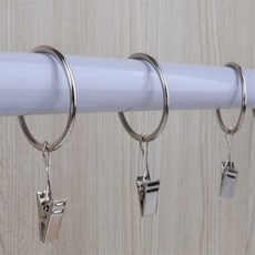 썸레이마켓 실버 집게 커튼링 세트 고리형집게커튼링, 대 6P