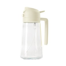 噴油瓶 玻璃油壺 油罐 噴霧瓶 調味瓶 醬油瓶 醬油罐, 1個, 噴倒兩用 油壺 (米白 470ML), 470ml