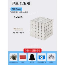 강한 마그네틱 벅 스퀘어 블록 2000 자석 재미있는 조립 빌딩 교육용 장난감, K. 5mm 정사각형 125pcs (선물 팩)