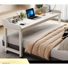 네오포스트 이동식 바퀴달린 침대 베드 테이블 책상 위 옆 높낮이조절 노트북 간이 침대테이블, 플랫 100x40x80 (컬러메모주세요)