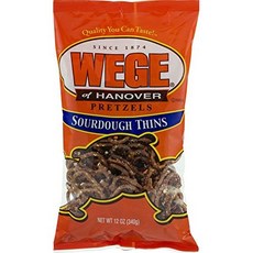 웨게 오브 하노버 사워도우 프레첼 씬 - 340g (3개 백) Wege of Hanover Sourdough Pretzel Thins - 12 Oz. (3 Bags), 12온스(3팩), 1개