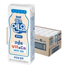 헬로엔요 플레인 유산균 음료 200ml X 24팩, 24개