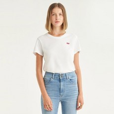 [백화점 정품] 리바이스 25SS 여성 퍼펙트 스몰로고 화이트 티셔츠 39185-0006