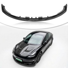 미국출고 아마존4.5+ 217793 KETAI 테슬라 모델 3 2018-2023용 프론트 립 터보 스타일 범퍼 스플리터 (카본 룩)