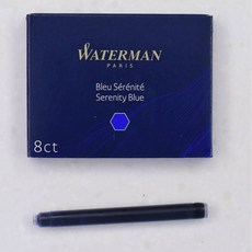 Waterman 法國鋼筆長型卡式墨水, 1個, Bleu sérénité 寧靜藍, 寧靜藍
