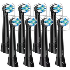 Laission 오랄비 iO 시리즈 호환 교체용 칫솔모 입 / 특허 기술 / 프리미엄 초미세모 / 경제적인 대용량 패키지, 8개, black, SJ157-75