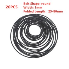 20개 유니버셜 믹스 카세트 테이프 기계 2mm 사각형 드라이브 모듬 벨트 DVD CD 고무, 10 K Width 1mm, 10) K Width 1mm