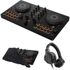 AlphaTheta DJ 컨트롤러 DDJ-FLX2 + 헤드폰 HDJ-CUE1 더스트 커버 포함 [DDJ-200 후속 모델], 단일구성