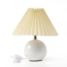 오브제 주름갓 테이블 장식 베이지 단스탠드 신혼선물, 화이트 베이지