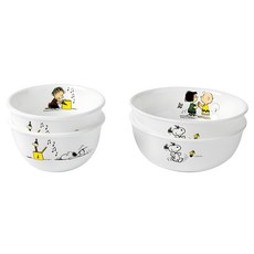 코렐 스누피 더홈 공기대접 2인 4p 세트, 혼합색상, 공기 2p + 대접 2p, 1세트