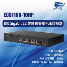 Edgecore ECS1100-10HP 8埠智慧網管型PoE交換器, 1個