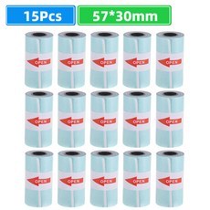 PeriPage A6 열 프린터 PAPERANG P1 P2 용 가능한 스티커 용지 롤 직접 자체 접착 57x30mm 15