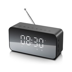 브리츠 FM라디오 알람 탁상시계 블루투스 스피커, 블랙, BZ-MX2100