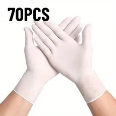 70/120PCS 일회용 흰색 니트릴 장갑 가정용 청소 주방 침실 쓰레기 처리 네일 아트, 01 M, 02 70PCS