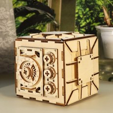 DIY 조립 목재 나무 우드 입체 집중력 블록 입문용 3D 키우기 상자 열쇠 퍼즐, A. 조합형 자물쇠 상자