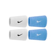 나이키 스우시 더블와이드 손목밴드, 4개, 화이트+스카이