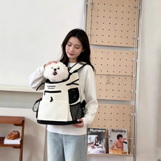 강아지 고양이 겸용 이동가방 반려동물 앞가방 포대기 슬링백 여름용 통기성 좋은 산책 외출 펫 캐리어 소형견 중형견 가능, 1개, 흰색 1개, 흰색