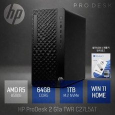 HP 프로데스크 2 G1a C27L5AT R5-8500G 가정용 사무용 인강용 데스크탑 PC, 블랙, 1TB, 64GB, WIN11 Home