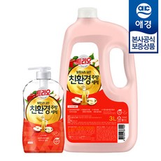 애경 트리오 담은 주방세제 3L +용기 680ml, 베이킹소다 담은 라임, 1개