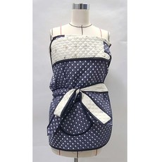 알짜맘 사계절 신생아 누빔 포대기 국내생산 빅사이즈맞춤, 일자형7부-네이비도트