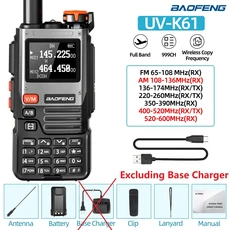 1/2PCS Baofeng UV-K61 워키 무선 복사 주파수 999CH Type-C AM DTMF NOAA K58 햄 라디오, 02 American, 01 1X NO Base Charger