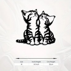 큐트 메탈 고양이 알루미늄 아트 방수 침실 정원, Light Grey