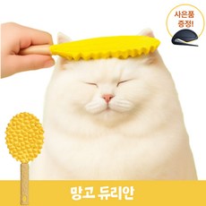 SpeedMong쏙쏙 빠지는 안아픈 듀리안 실리콘 양면 브러쉬 강아지 고양이 털갈이 죽은털 제거 빗 +사은품, 1세트, 망고듀리안