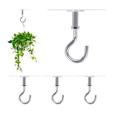 Yaenoei 접착 천장 후크 5팩 식물 조명 풍경 및 랜턴을 걸 수 있는 튼튼한 접착 후크 드릴 필요 없는 야외 천장 행거 강한 고정력, Yaenoei 접착 천장 후크 5팩, 식물, 조명, 풍